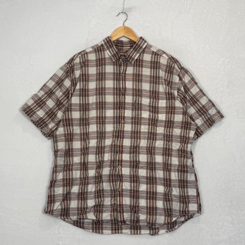 Woolrich Brown Plaid Short Sleeve Button Up Shirt‎ XL